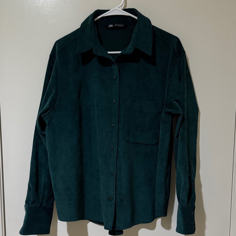 Zara Dark Green Button Down Shirt